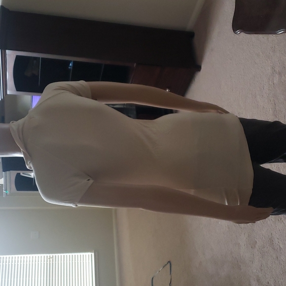 Moda International s button up mockneck sexy stretchy cap sleeve - Picture 3 of 9